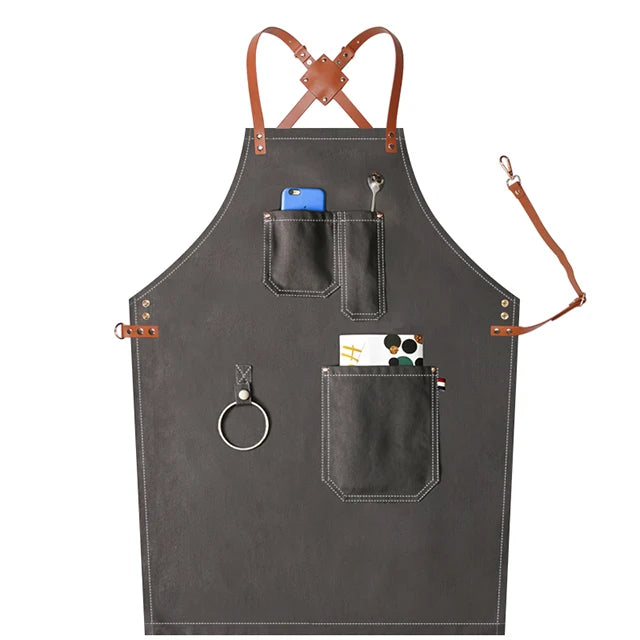 Custom Grey Denim Apron