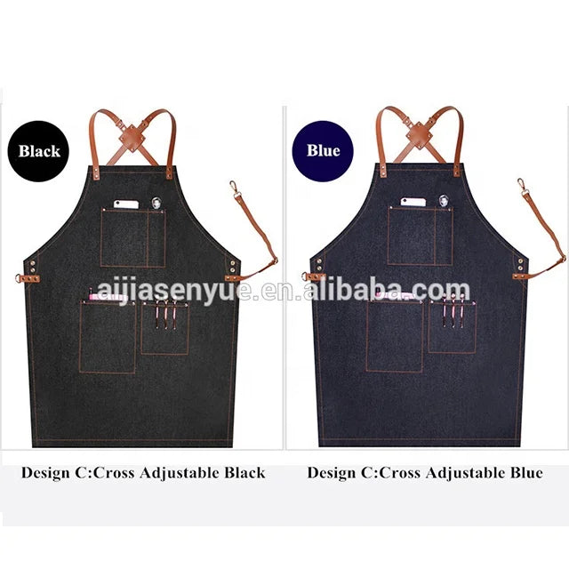 Custom Grey Denim Apron