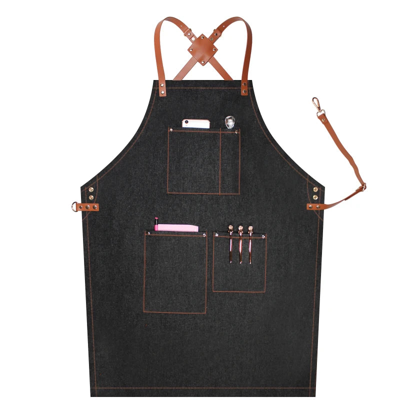 Custom Grey Denim Apron