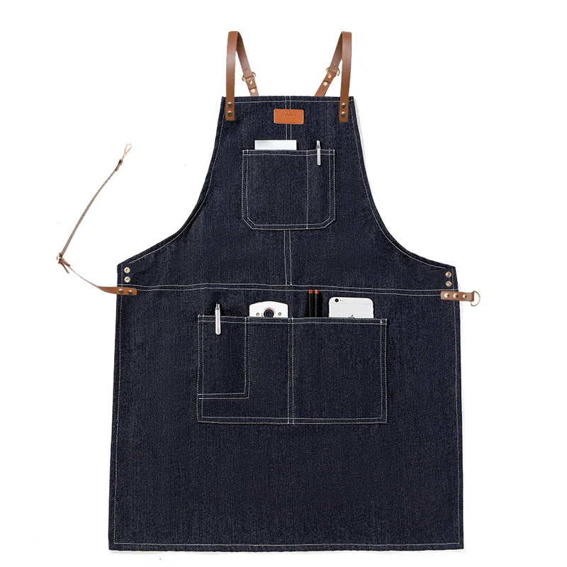 Custom Grey Denim Apron