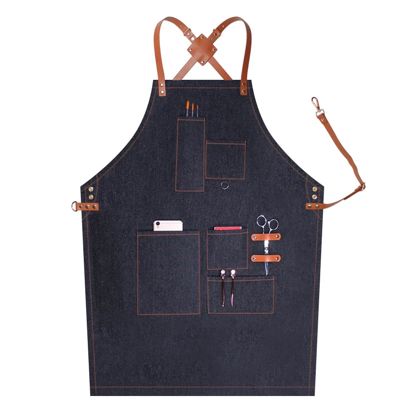 Custom Grey Denim Apron
