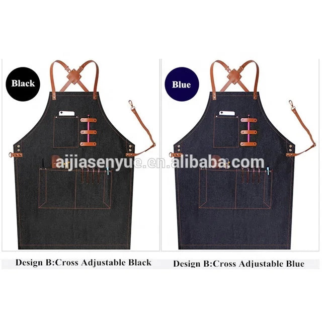 Custom Grey Denim Apron