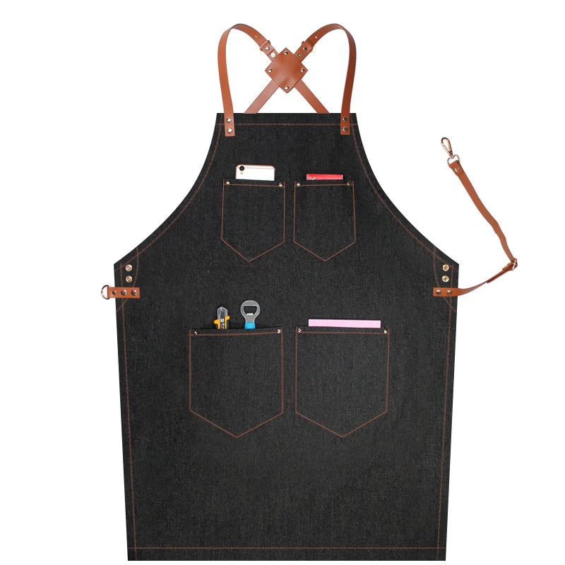 Custom Grey Denim Apron