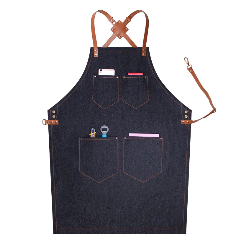 Custom Grey Denim Apron