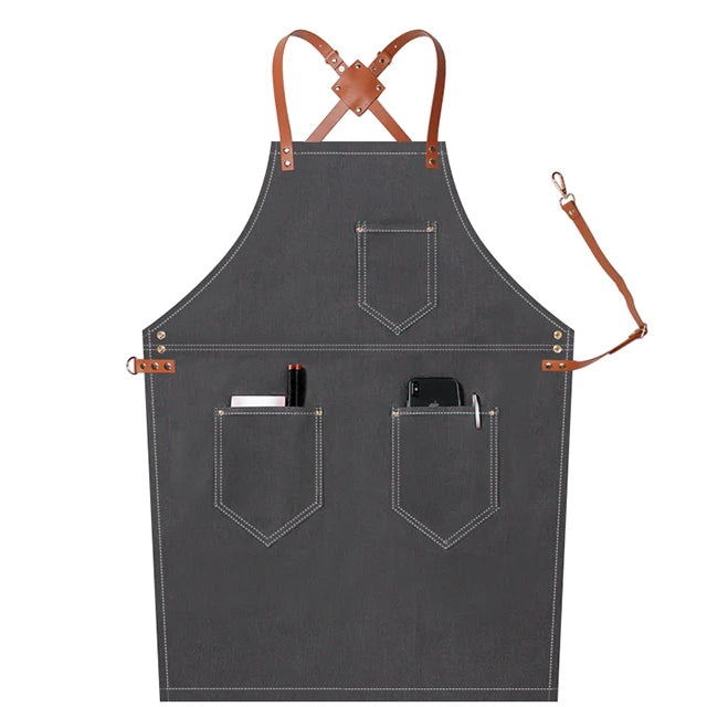 Custom Grey Denim Apron