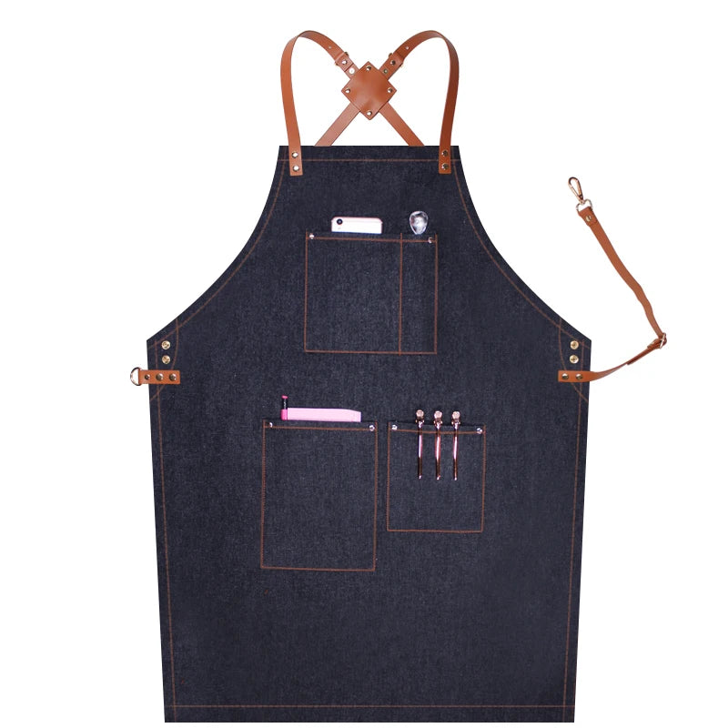 Custom Grey Denim Apron
