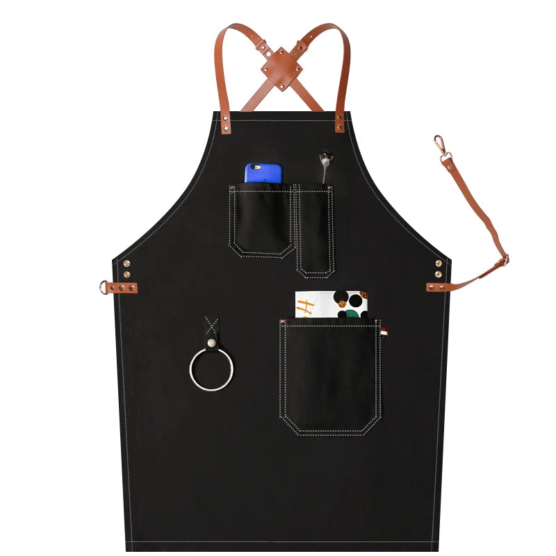 Custom Grey Denim Apron