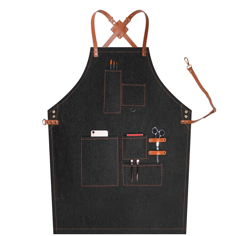 Custom Grey Denim Apron
