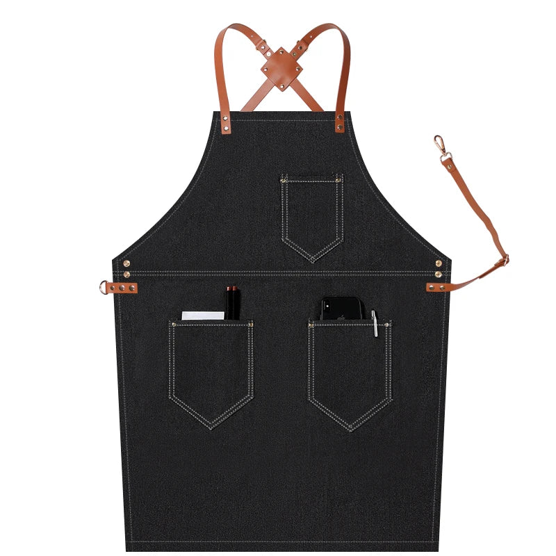 Custom Grey Denim Apron