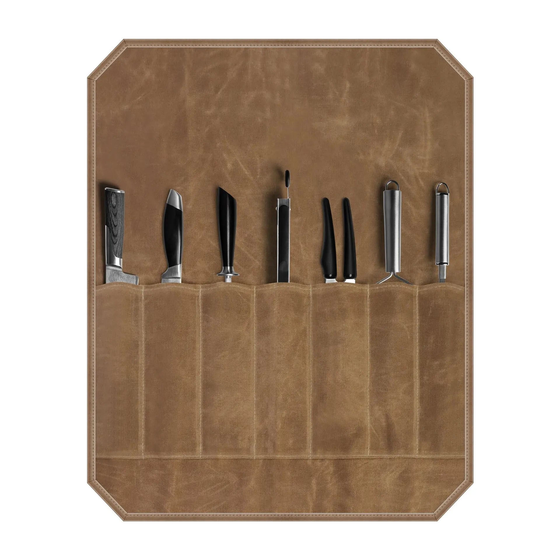 Waxed Canvas Knife Storage Roll